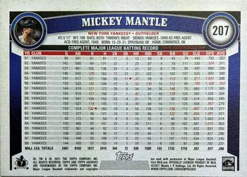 2021 Topps Archives #207 Mickey Mantle Back