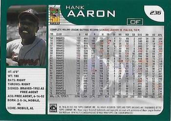 2021 Topps Archives #236 Hank Aaron Back