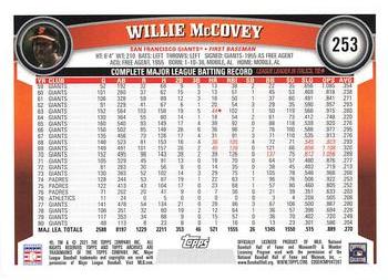 2021 Topps Archives #253 Willie McCovey Back