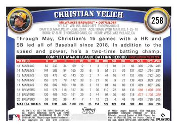 2021 Topps Archives #258 Christian Yelich Back