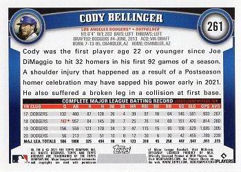 2021 Topps Archives #261 Cody Bellinger Back