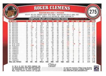 2021 Topps Archives #275 Roger Clemens Back