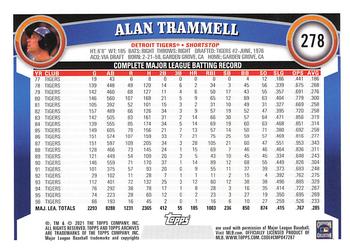 2021 Topps Archives #278 Alan Trammell Back