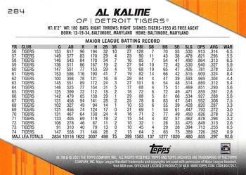 2021 Topps Archives #284 Al Kaline Back