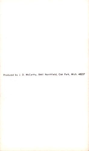 1973 JD McCarthy Postcards #NNO Ken Frailing Back