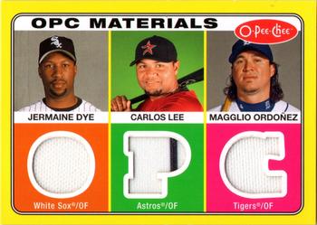 2009 O-Pee-Chee - Materials #OPC-DLO Jermaine Dye / Carlos Lee / Magglio Ordonez Front