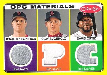 2009 O-Pee-Chee - Materials #OPC-PBO David Ortiz / Jonathan Papelbon / Clay Buchholz Front