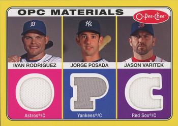 2009 O-Pee-Chee - Materials #OPC-RPV Ivan Rodriguez / Jorge Posada / Jason Varitek Front