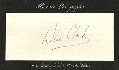 2010 Historic Autographs Hall of Fame & All-Star Edition #NNO Will Clark Front
