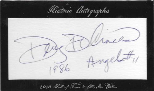 2010 Historic Autographs Hall of Fame & All-Star Edition #NNO Doug DeCinces Front