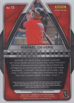 2020 Panini Chronicles - Spectra Silhouettes Relics #13 Rafael Devers Back