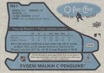 2009 O-Pee-Chee - Retro #RM-7 Evgeni Malkin Back