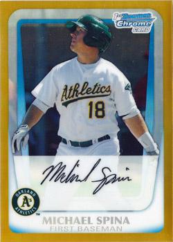 2011 Bowman - Chrome Prospects Gold Refractors #BCP30 Michael Spina Front