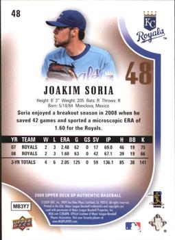 2009 SP Authentic - Copper #48 Joakim Soria Back