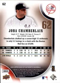 2009 SP Authentic - Copper #62 Joba Chamberlain Back