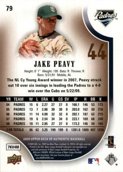 2009 SP Authentic - Copper #79 Jake Peavy Back