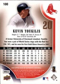 2009 SP Authentic - Copper #100 Kevin Youkilis Back