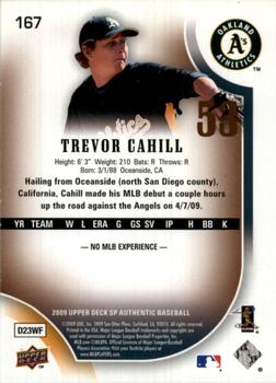 2009 SP Authentic - Copper #167 Trevor Cahill Back
