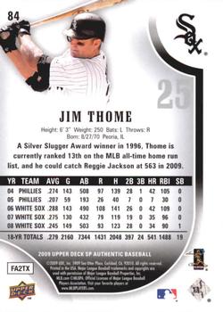 2009 SP Authentic - Gold #84 Jim Thome Back