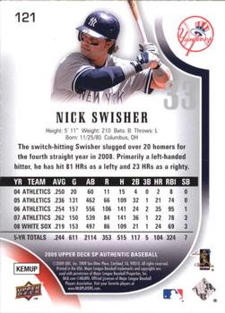 2009 SP Authentic - Gold #121 Nick Swisher Back