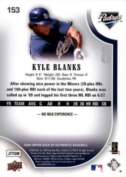 2009 SP Authentic - Gold #153 Kyle Blanks Back