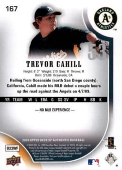 2009 SP Authentic - Gold #167 Trevor Cahill Back