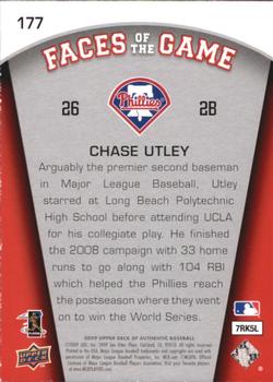 2009 SP Authentic - Gold #177 Chase Utley Back