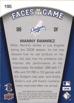 2009 SP Authentic - Gold #195 Manny Ramirez Back