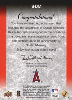 2009 SP Authentic - Signatures #S-DM Dustin Moseley Back