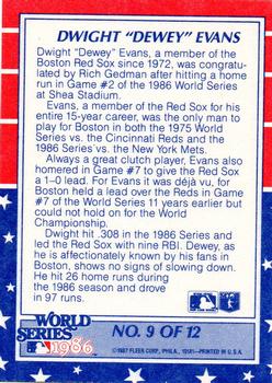 1987 Fleer - World Series Glossy #9 Dewey! Back