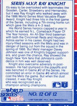 1987 Fleer - World Series Glossy #12 Series M.V.P. Back
