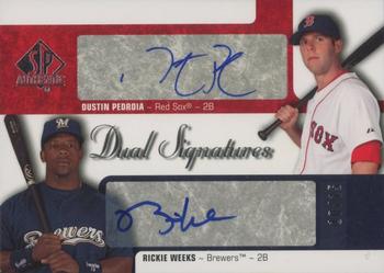 2009 SP Authentic - Signatures Dual #SSD-WP Rickie Weeks / Dustin Pedroia Front