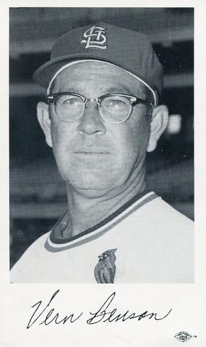 1972 St. Louis Cardinals Photocards #NNO Vern Benson Front