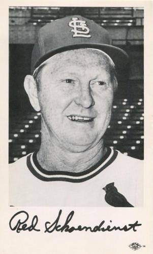 1974 St. Louis Cardinals Photocards #NNO Red Schoendienst Front