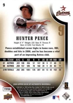 2009 SP Authentic - Silver #9 Hunter Pence Back