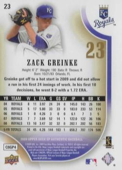 2009 SP Authentic - Silver #23 Zack Greinke Back