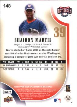2009 SP Authentic - Silver #148 Shairon Martis Back
