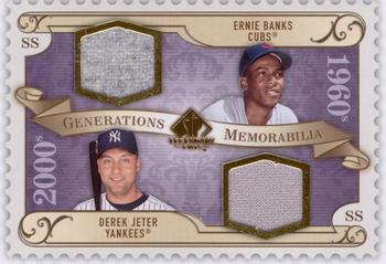 2009 SP Legendary Cuts - Generations Dual Memorabilia #GM-BJ Derek Jeter / Ernie Banks Front
