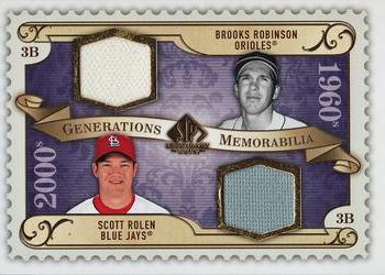 2009 SP Legendary Cuts - Generations Dual Memorabilia #GM-BS Brooks Robinson / Scott Rolen Front