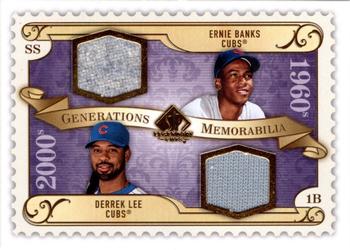 2009 SP Legendary Cuts - Generations Dual Memorabilia #GM-ED Ernie Banks / Derrek Lee Front