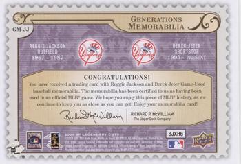 2009 SP Legendary Cuts - Generations Dual Memorabilia #GM-JJ Reggie Jackson / Derek Jeter Back