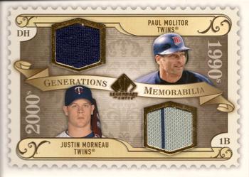 2009 SP Legendary Cuts - Generations Dual Memorabilia #GM-MM Justin Morneau / Paul Molitor Front