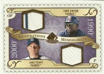 2009 SP Legendary Cuts - Generations Dual Memorabilia #GM-SD Jake Peavy / Tony Gwynn Front