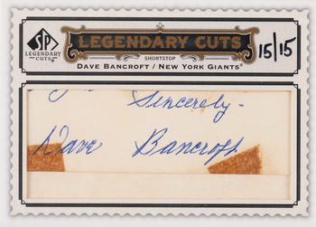 2009 SP Legendary Cuts - Legendary Cut Signatures #LC-3 Dave Bancroft Front