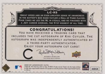 2009 SP Legendary Cuts - Legendary Cut Signatures #LC-93 Kiki Cuyler Back