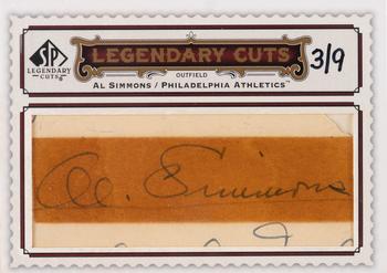 2009 SP Legendary Cuts - Legendary Cut Signatures #LC-172 Al Simmons Front