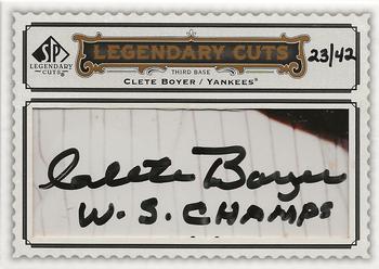 2009 SP Legendary Cuts - Legendary Cut Signatures #LC-215 Clete Boyer Front