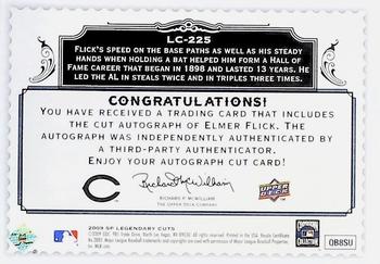 2009 SP Legendary Cuts - Legendary Cut Signatures #LC-225 Elmer Flick Back