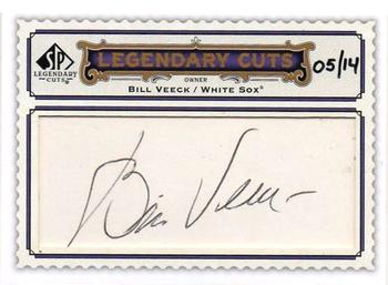2009 SP Legendary Cuts - Legendary Cut Signatures #LC-111 Bill Veeck Front