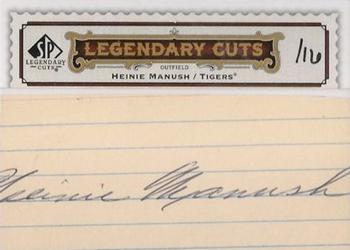 2009 SP Legendary Cuts - Legendary Cut Signatures #LC-136 Heinie Manush Front